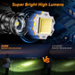 Rechargeable Headlamp Super Bright, High Lumens Head Lamp with 9 Modes, Zoomable Headlamp for Adults 90° Adjustable, IPX7 Waterproof High Power Head Light for Fishing Camping