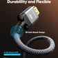 Highwings 4K HDMI Cable 6.6FT/2m | High-Speed HDMI 2.0 Quality Cord 4K@60Hz, Braided Nylon & Gold Connectors, HDR, Ethernet, ARC, 3D, HDCP 2.2, Compatible for PS-5/4/3/ HDTV/Monitor/DVD/Streaming