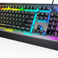 TECKNET Gaming Keyboard, USB Wired Computer Keyboard, 15-Zone RGB Illumination, IP32 Water Resistance, 25 Anti-ghosting Keys, All-Metal Panel (Whisper Quiet Gaming Switch)