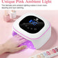 Cordless UV LED Nail Lamp, 80W Rechargeable Nail Dryer with 4 Timers, Atmosphere Light & Mirror Base, UV Light for All Gel Nails, Ideal for Training,Nail Art Practice,Home & Salon Use (White)