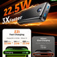Portable Charger Power Bank, 60000mAh Battery Pack with 3 in 1 USB-C/iOS/Micro-USB Cable, 22.5W Fast Charging Portable Phone Charger, Travel Camping Essential Powerbank for iPhone 17/16 Samsung,Ebony