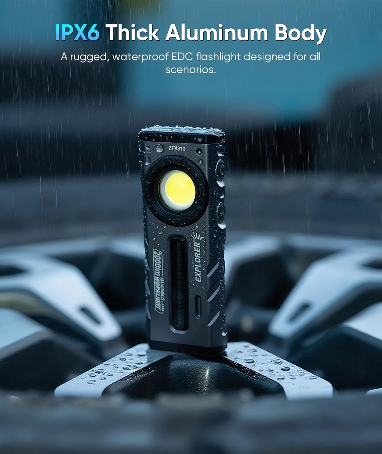 ZF8313 Rechargeable Flashlight, Mens Valentines Day Gifts for Him, Magnetic EDC Flashlight Rechargeable, 2000 Lumens LED Flashlight with RGB and UV Lighting Source for Outdoor, Car Repairing