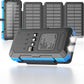 Solar Charger Power Bank 49800mAh with 4 Built-in Cables & 3 Foldable Panels, PD22.5W Fast Portable Phone Charger, External Battery Pack with USB-C in/Output & Flashlight for Outdoor Camping