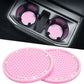 JOYTUTUS Cup Holder Coasters for Car, 2 Pack Universal Anti-Slip Car Coasters with Crystal Rhinestone, 2.75 inch/6.98 cm PVC Cup Holder Insert Coaster, Pink Car Accessories (Pink with Diamond)
