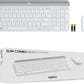 Logitech MK470 Slim Wireless Keyboard and Mouse Combo - Modern Compact Layout, Ultra Quiet, 2.4 GHz USB Receiver, Plug n' Play Connectivity, Compatible with Windows - Off White