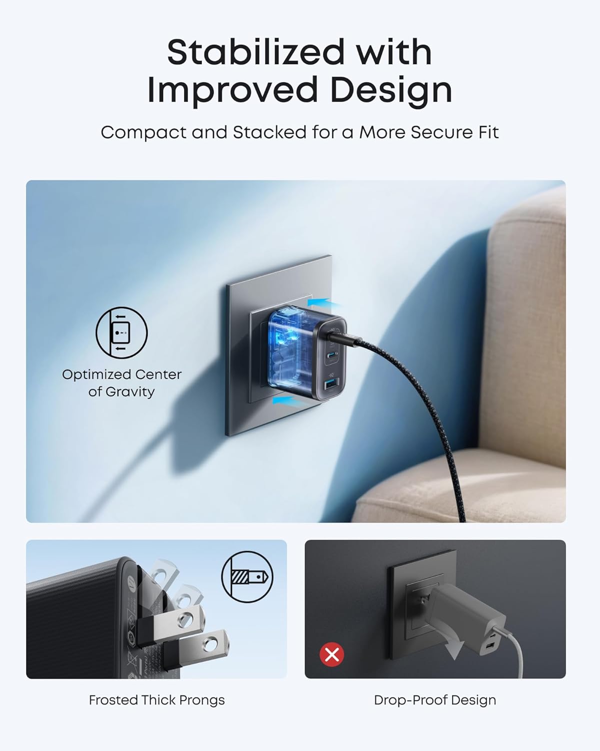 Anker Nano Charger, Ultra-Fast 70W Output 3-Port USB C Charger Block, Fast Charging, Compact and Stylish, for iPhone 17/16 Series, MacBook, iPad, Pixel, Galaxy, and More(Black, Cable Included)