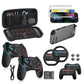 Pro Controllers Accessories Bundle for Nintendo Switch 2 18-in-1: Carrying Case, Screen Protector, Thumb Grip for Joycon, Dockable Console Protective Cover Shell, Steering Wheel, 2025 Switch2 Game Kit