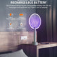Electric Fly Swatter Racket, 4000V Bug Zapper with 1800mah Rechargeable Battery & Dual Modes, 2 in 1 Purple Mosquito Light Killer with 3-Layer Safety Mesh for Indoor Home Patio Camp(1 Pack)