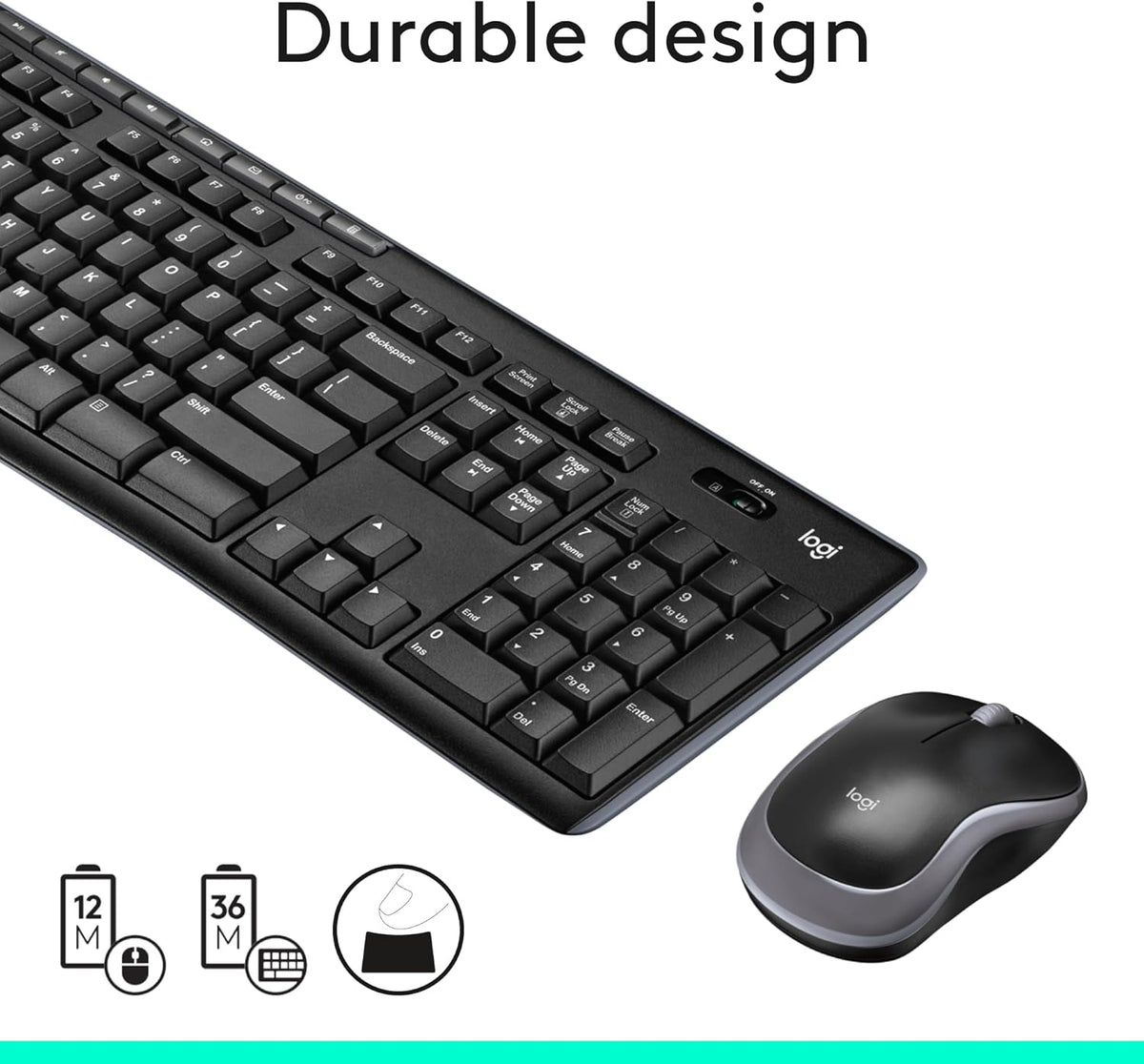 Logitech MK270 Wireless Keyboard and Mouse Combo for Windows, 2.4 GHz, 8 Multimedia Keys, PC, Laptop, Wireless Keyboard Compact Mouse Combo - Black Visit the Logitech Store
