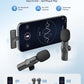 Wireless Microphone for iPhone iPad and Android Phone, 2 Pack Wireless Lavalier Lapel Mic with Noise Reduction, Plug and Play Mini Microphone for Video Recording Interview Podcast YouTube TikTok Vlog