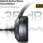 Hybrid Active Noise Cancelling Headphones Wireless, 120Hrs Playtime, 6 ENC Clear Mic, Over Ear Bluetooth Headphones with Hi-Res Audio Comfort Earcup Foldable ANC Headphone for Travel Game Home Office