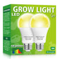 2 Pack LED Grow Light Bulbs A19 – Full Spectrum 9W E26 for Indoor Plants