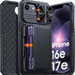 for iPhone 17e Case/iPhone 16e Case Wallet, Built-in Card Holder (4-5 Cards), RFID Blocking,Camera Control Button, Slide Camera Cover, Shockproof Rugged Phone Case for iPhone 17e/16e, Black