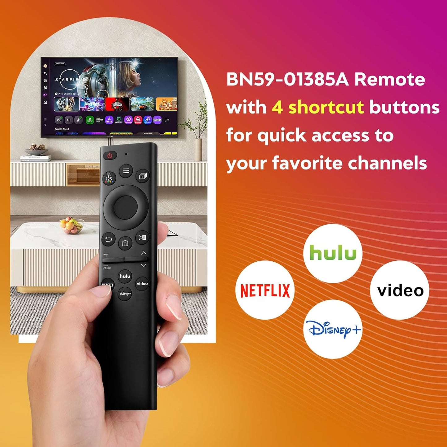 Replacement-for-Samsung-Smart-TV Remote-Control-Universal Compatible with Samsung Frame Curved QLED Crystal UHD TVs