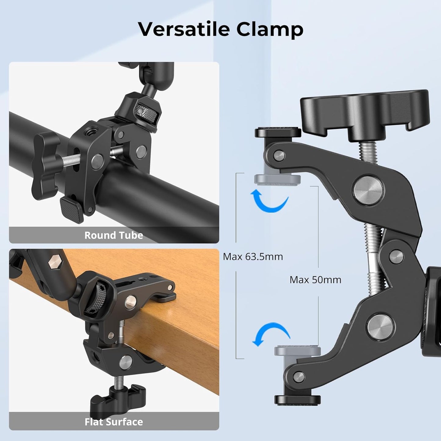 SMALLRIG 22" Magic Arm Clamp, Overhead Phone Mount Holder Stand, Flexible Desk Camera Mount, Articulating Friction Boom Arm, for POV Shot, Filming, Light, Webcam, Action Camera
