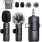 MENERESAS 3-in-1 Mini Microphone for iPhone: Wireless Lavalier Microphones for iOS/Android/Camera - Noise Reduction Lapel Mic, Clip on Mic for Video Recording Vlog, YouTube, Interview
