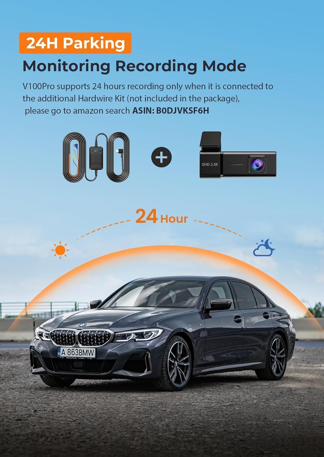 Dash Cam 2.5K Front Dash Camera for Cars with App, WiFi Mini Dashcam Built-in IPS Screen, Night Vision, G-Sensor, Smart Voice, Loop Recording, 24H Parking Mode, 32G SD Card Included, Support 256GB Max