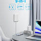 Flat Extension Cord with Outlet Cover, Flat Plug Power Strip with 6 Outlets and 3 USB Ports, 2000 Joules Surge Protector, 5 FT Cord Hidden Outlet Extender for Tight Spaces, White