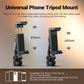 NEEWER Metal Phone Tripod Mount with Cold Shoes, 1/4" Thread, 180° Tilt, 360° Rotation, Adjustable Phone Clamp Holder Compatible with iPhone 17 Pro Max 16 15 Samsung S25 S24 Ultra Camera Cage, GA010
