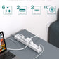 Extension Cord 10 ft - Long Power Strip Surge Protector, 6 AC Outlet 4 USB (2 USB C), Flat Plug, Wall Mount, Multi Plug Outlet Extender Desk Charging Station for Home Office Dorm Room Essentials