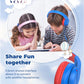 iClever Kids Headphones for School Travel, Safe Volume Limited, HD Mic Stereo Sound Over-Ear Girls Boys Headphones for Kid, FunShare Foldable 3.5mm Wired for iPad Computer, HS19