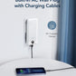 VEGER Portable Charger for iPhone Built in Cables and Wall Plug, 10000mah Slim Fast Charging USB C Power Bank, Travel Essential Battery Pack Compatible with iPhones, iPad, Samsung More Devices(White)