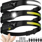 Headlamp Rechargeable (3-Pack), LED Head Lamp Flashlight, 230° Wide Beam Headband Light, 400 Lumen Super Bright, Waterproof Headlight, 5 Modes for Running, Fishing, Hiking, Camping