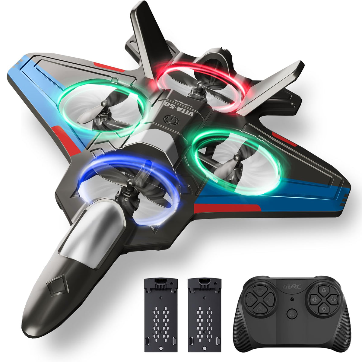 RC Planes for Kids Adults, Foam Remote Control Airplane Jet Helicopter Drone Toys for Kids Adults 8-12 12-16, Remote Control Plane Airplane Toys with Led Lights, 360° Flip Stunt Rotation