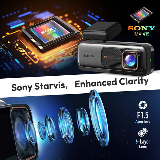 BOTSLAB 4K Dash Cam Front and Rear, 170° Ultra Wide 4K+2K Dashcam with ADAS, Night Vision, 24/7 Parking Mode, Sony STARVIS Sensor, WDR, Free 64GB SD Card, 5.8GHz WiFi, Built-in GPS, Loop Recording