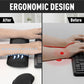 Gimars Upgrade Enlarge Silky and Superfine Fabric Gel Memory Foam Keyboard Wrist Rest Set, Ergonomic Keyboard Mouse Wrist Support for Typing Pain Relief, Comfort for Office, Gaming, Computer, Black