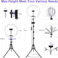 10" Selfie Ring Light with 73" Tripod Stand & 1 Phone Holder, LED Camera Ringlight with 48 RGB Colors Modes & Musical Rhythm Mode and 12 Brightness Dimmable for TikTok/Makeup/Photography/Vlog