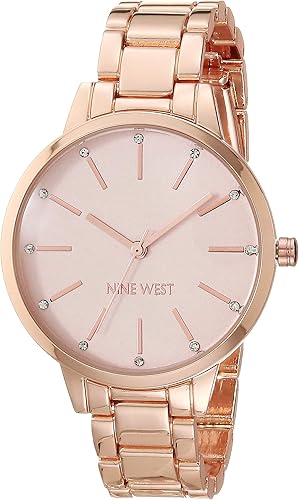 Nine West Women’s Crystal Accented Bracelet Watch – Elegant Sparkle Design
