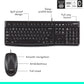 Logitech MK120 Wired Keyboard and Mouse Combo for Windows, Optical Wired Mouse, Full-Size, USB, Compatible with PC, Laptop - Black