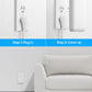 Flat Extension Cord with Outlet Cover, Flat Plug Power Strip with 6 Outlets and 3 USB Ports, 2000 Joules Surge Protector, 5 FT Cord Hidden Outlet Extender for Tight Spaces, White
