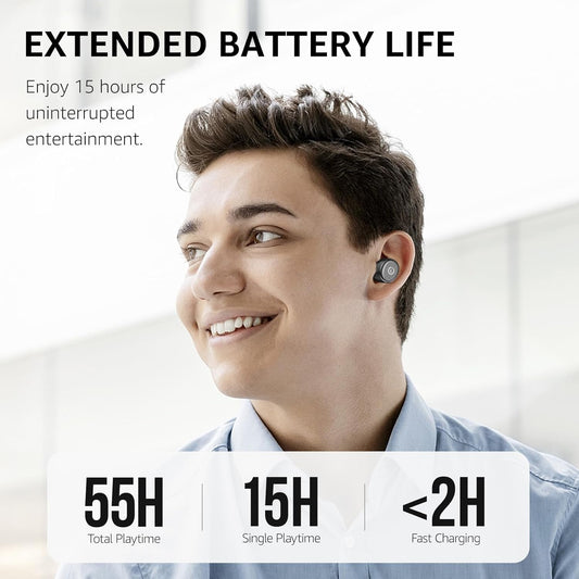 TOZO T10 Wireless Earbuds Bluetooth 5.3 Headphones, App Customize EQ, Ergonomic Design, 55H Playtime, Wireless Charging Case, IPX8 Waterproof Sound in-Ear Headset, New Version