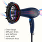 INFINITI PRO CONAIR Hair Dryer with Innovative Diffuser, Enhances Curls and Waves While Reducing Frizz, Dark Blue