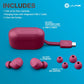JLab Go Air Pop+ True Wireless Earbuds, in Ear Headphones, Bluetooth Earphones, 35H Playtime Ear Buds, Bluetooth Earbuds with Microphone, USB-C Charging Case, Dual Connect, EQ3 Sound, Dark Pink