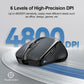 TECKNET Wireless Mouse (BT5.0/3.0 & 2.4G) Rechargeable 4800 DPI Silent USB A & Bluetooth Mouse 6 Buttons, Wide Compatibility - Grey