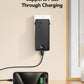 Portable Charger,Power Bank Built-in Cables and AC Wall Plug,VRURC USB C Portable Bank 10000mAh,Travel Essentials Phone Charger Compact Lightweight External Battery Pack for Smart Phones,Tablets-Black