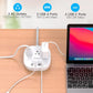 Flat Plug Power Strip, 6ft Ultra Flat Extension Cord - 3 Outlets 4 USB Ports (2 USB C) 22.5W/4.5A Desktop Charging Station, Power Strip No Surge Protection for Cruise Ship, Dorm Room Travel Essentials
