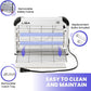 LiBa Electric Bug Zapper (2-Pack) Indoor Insect Killer - (4) Extra Replacement Bulbs - Fly, Mosquito Killer and Repellent - Lightweight, Powerful 2800V Grid, Easy-to-Clean, Removable Washable Tray.
