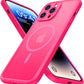 ImpactStrong Magnetic Guard Designed for iPhone 14 Pro Case [Camera Protection] [Military Grade Drop Tested] [Compatible with MagSafe] Slim Translucent Matte Phone Case (6.1") - Hot Pink