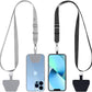 CACOE Phone Lanyard 2 Pack-2× Adjustable Neck Strap,2× Phone Patches,Universal Cell Phone Multifuctional Patch Lanyards Compatible with Most Smartphones(Black+Gray)