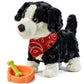 Electronic Interactive Plush Dog Toy, Realistic Robot Puppy Toy, Walking, Talking, Barking, Tail Wagging, Voice-Activated Control Stuffed Animal Pet Toys for Children Ages 3+