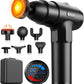 AERLANG Massage Gun with Heat Deep Tissue Back Massager Neck Massager for Pain Relief,Muscle Percussion Massage Gun, Birthday Gifts for Men Women Dad him Handheld Message Gun with 7Heads&Silent