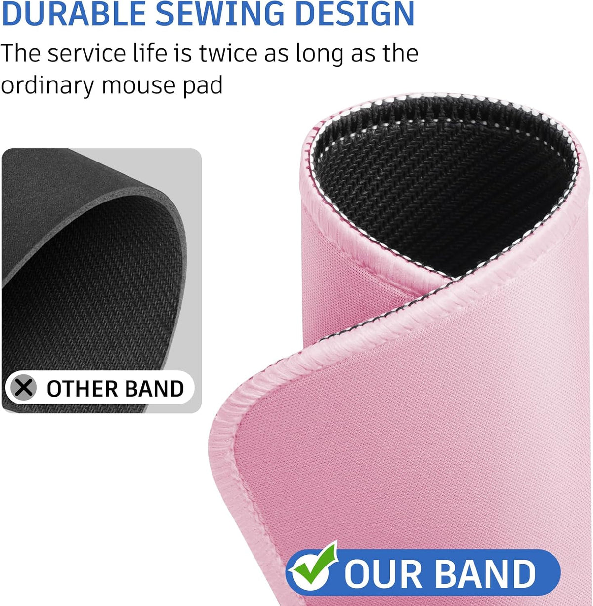 ZYAOTWQZ Pink Mouse Pad, Nice and Cute Mouse Pad, Splash-Proof Textured 10.2 x 8.2Inch, Stitched Edge Non-Slip Waterproof Rubber