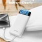Charmast Portable Charger with Built in Cables, Power Bank with Cords Wires, Slim 10000mAh Travel Battery Pack 6 Outputs 3 Inputs 3A Fast Charging for Samsung Google Pixel LG Moto iPhone iPad