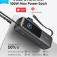 Anker Laptop Power Bank, 25,000mAh Portable Charger with Triple 100W USB-C Ports, Built-in Retractable Cables, Flight-Approved for Travel, iPhone 17/16 Series, MacBook, Samsung, and More