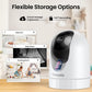 Cinnado Security Camera Indoor-2K 360° WiFi Cameras for Home Security，Pet/Dog/Baby Camera with Phone app, 2-Way Audio, Night Vision, 24/7 SD Card Storage, Works with Alexa & Google Home (2.4Ghz)-D1