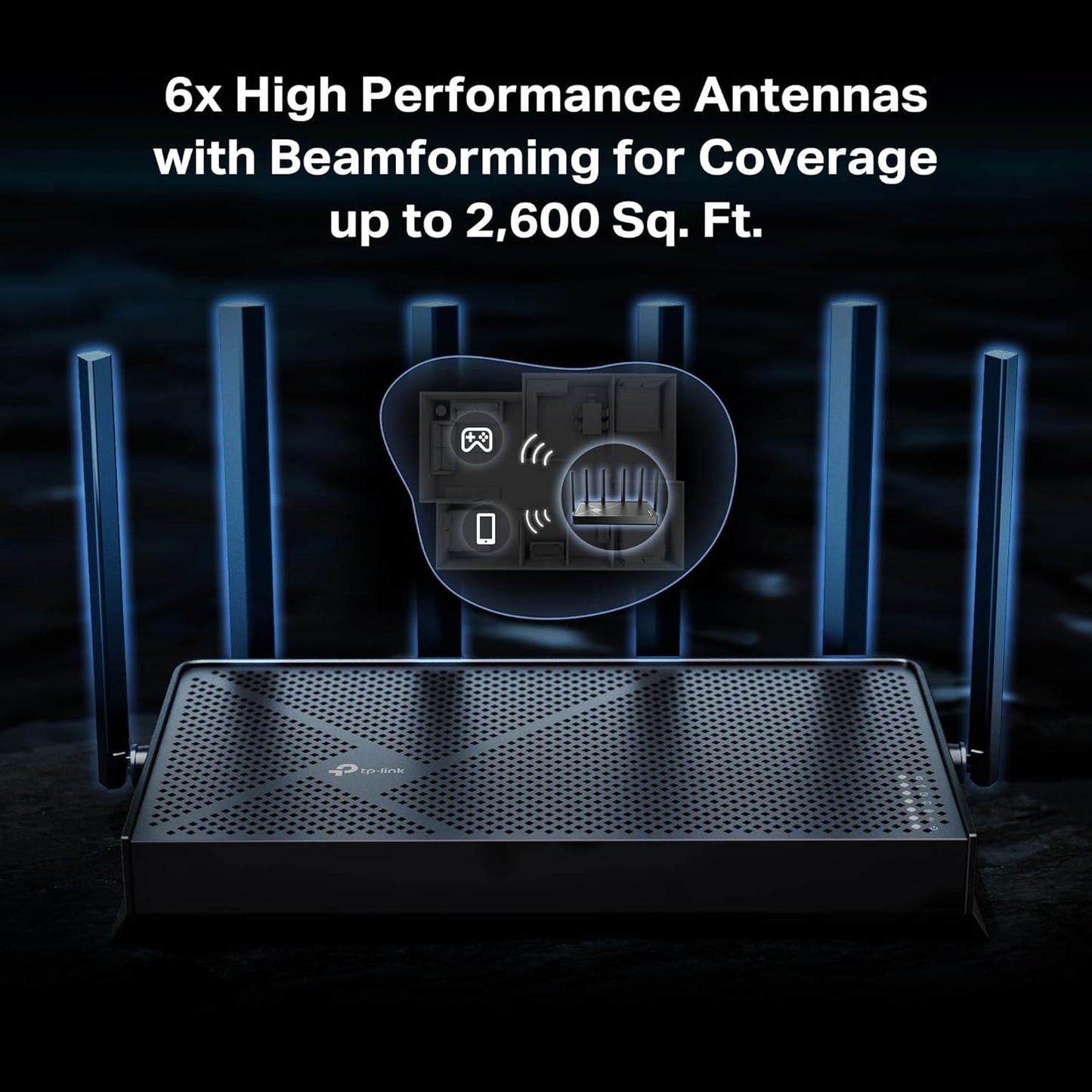 TP-Link Tri-Band BE9700 WiFi 7 Router Archer BE600 | 10G WAN/LAN +2.5G +3× 2.5G Ports, New 320Mhz Channel | Covers up to 2,600 Sq. ft and 120 Devices | VPN, HomeShield for Network Security